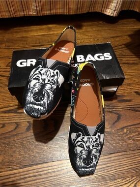 Groove Canvas Slip-On Shoes with schnauzer or terrier NIB!